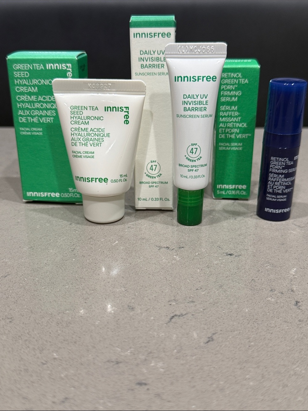 Innisfree Hyaluronic Cream + Retinol, Firming Serum, SPF serum- travel size new